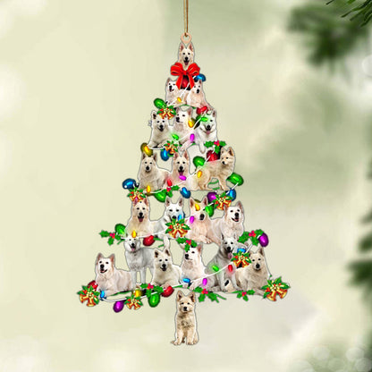 Ornament- Berger Blanc Suisse-Christmas Tree Lights-Two Sided Ornament, Christmas Ornament, Car Ornament - Best gifts your whole family
