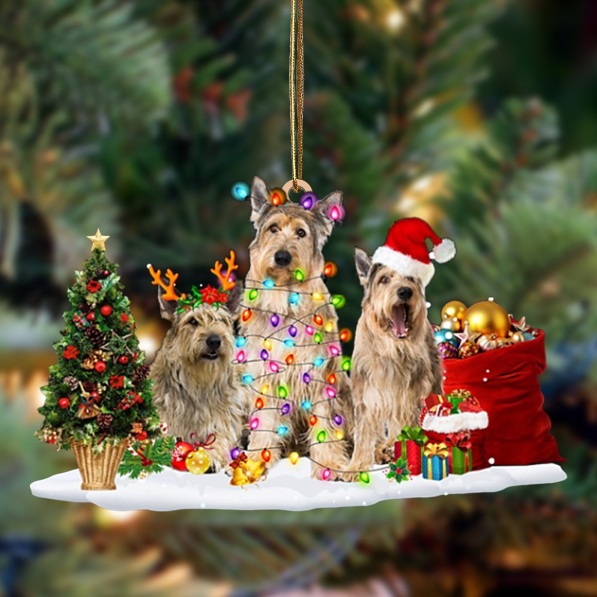 Ornament- Berger Picard-Christmas Dog Friends Hanging Ornament, Happy Christmas Ornament, Car Ornament - Best gifts your whole family