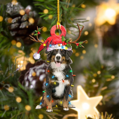Ornament- Bernese Mountain Christmas Shape Ornament, Happy Christmas Ornament, Car Ornament - Best gifts your whole family