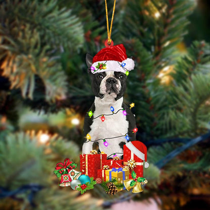 Ornament- BLACK Boston Terrier-Dog Be Christmas Tree Hanging Ornament, Happy Christmas Ornament, Car Ornament - Best gifts your whole family