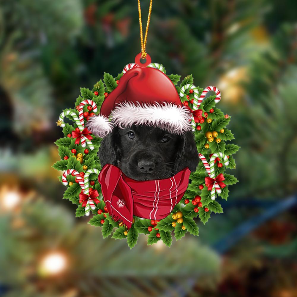 Ornament- BLACK Cocker Spaniel-Xmas Bandana Hanging Ornament, Happy Christmas Ornament, Car Ornament - Best gifts your whole family