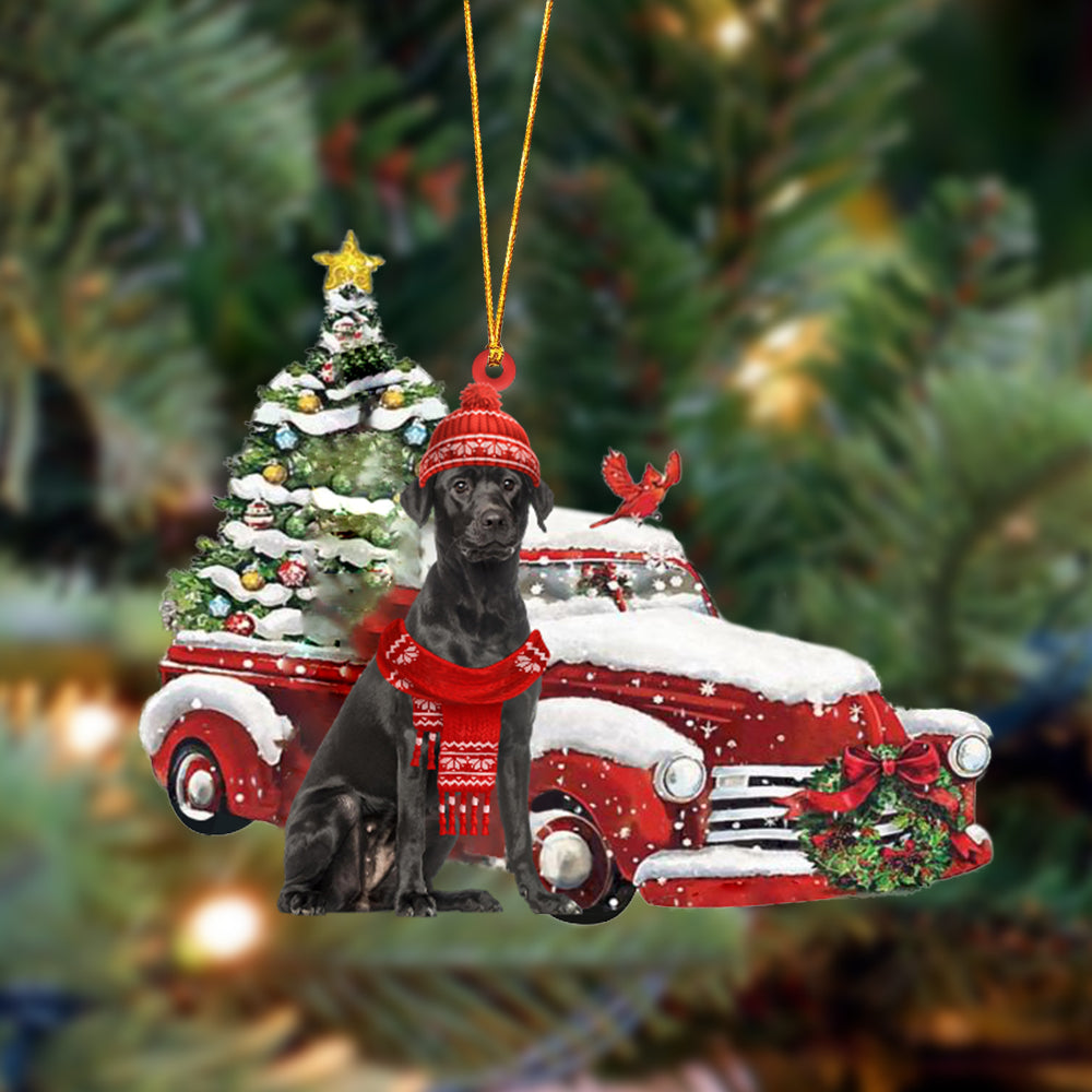 Ornament- Black Labrador-Christmas Car Two Sided Ornament, Happy Christmas Ornament, Car Ornament - Best gifts your whole family