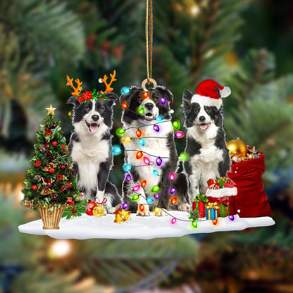 Ornament- Border Collie-Christmas Dog Friends Hanging Ornament, Happy Christmas Ornament, Car Ornament - Best gifts your whole family