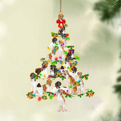 Ornament- Borzoi-Christmas Tree Lights-Two Sided Ornament, Happy Christmas Ornament, Car Ornament - Best gifts your whole family