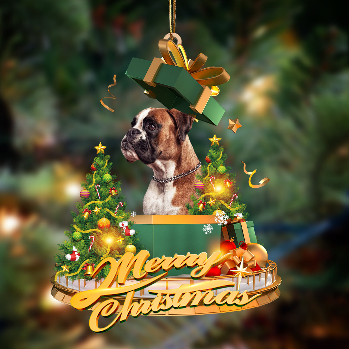 Ornament- Boxer-Christmas Gifts&dogs Hanging Ornament, Happy Christmas Ornament, Car Ornament - Best gifts your whole family