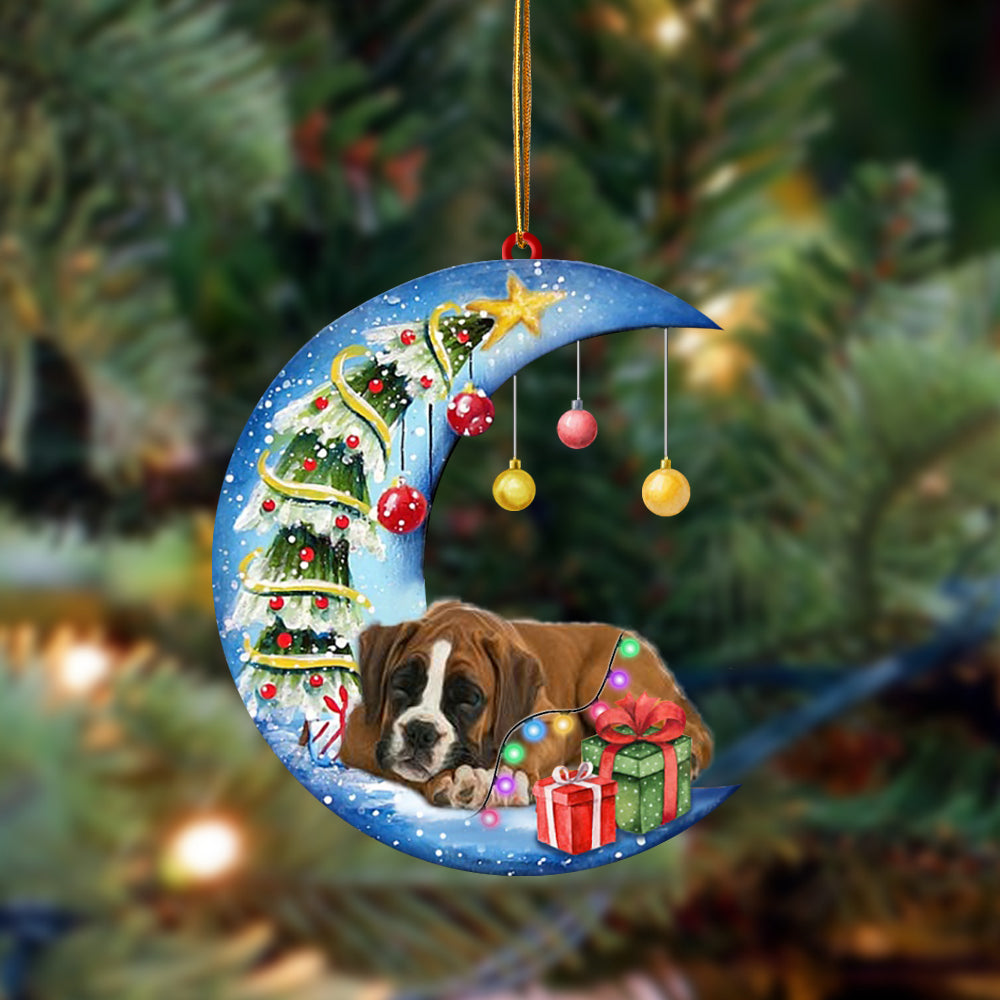 Ornament- Boxer-Sleep On The Moon Christmas Two Sided Ornament, Happy Christmas Ornament, Car Ornament - Best gifts your whole family