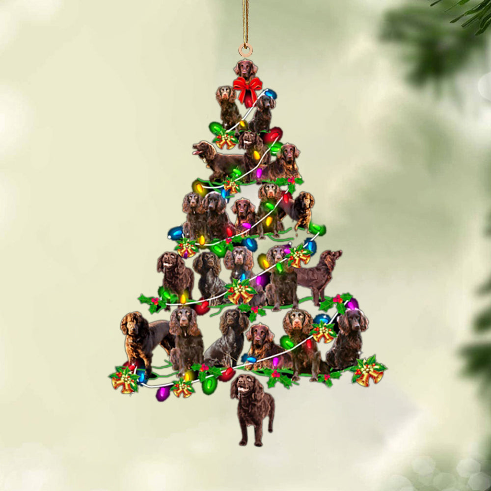 Ornament- Boykin Spaniel-Christmas Tree Lights-Two Sided Ornament, Happy Christmas Ornament, Car Ornament - Best gifts your whole family