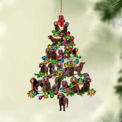 Ornament- Boykin Spaniel-Christmas Tree Lights-Two Sided Ornament, Happy Christmas Ornament, Car Ornament - Best gifts your whole family