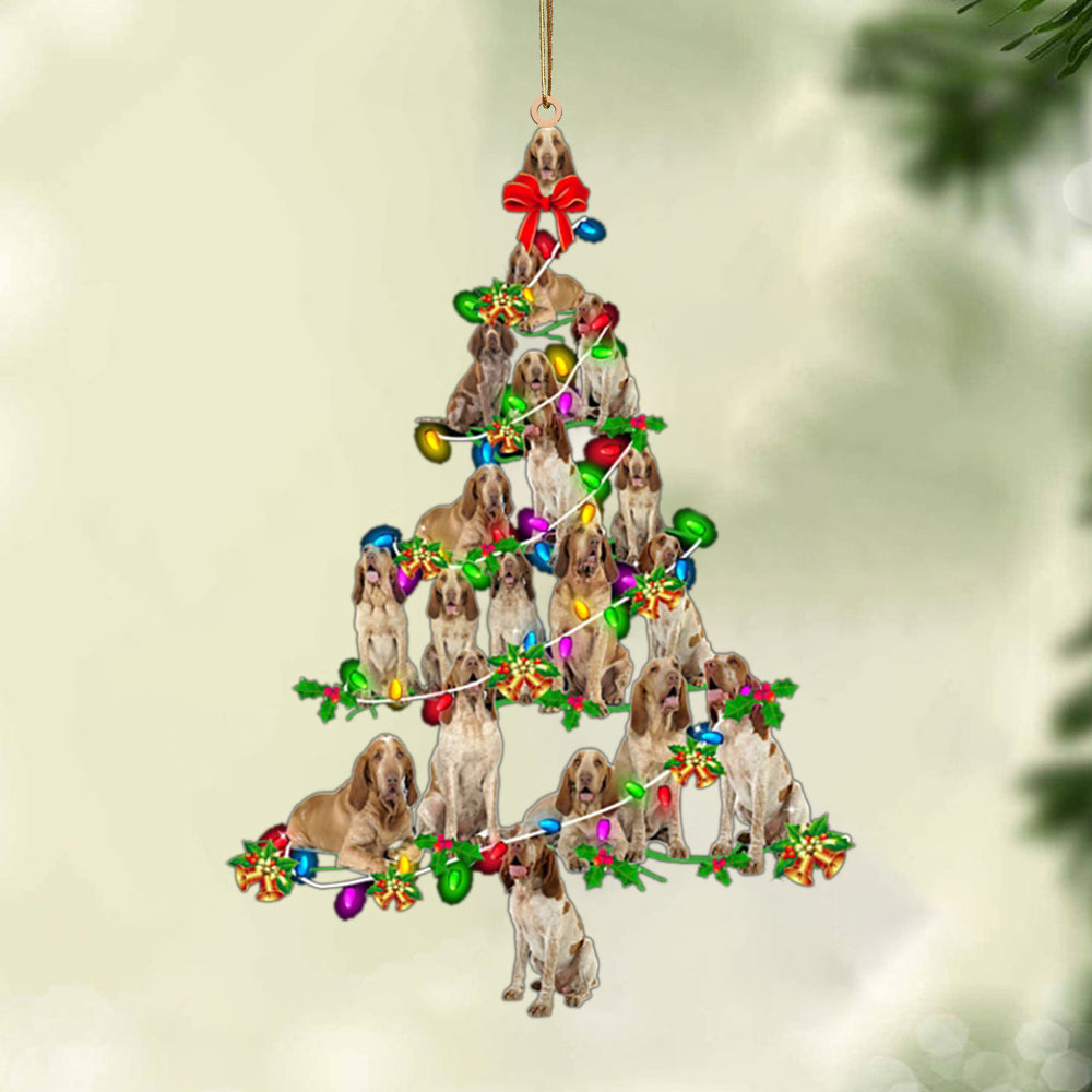 Ornament- Bracco Italiano-Christmas Tree Lights-Two Sided Ornament, Happy Christmas Ornament, Car Ornament - Best gifts your whole family