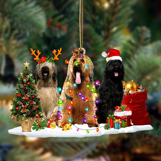 Ornament- Briard-Christmas Dog Friends Hanging Ornament, Happy Christmas Ornament, Car Ornament - Best gifts your whole family