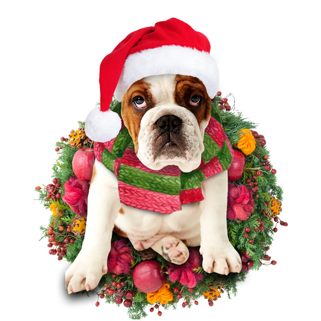 Ornament- British Bulldog Christmas Ornament, Happy Christmas Ornament, Car Ornament - Best gifts your whole family