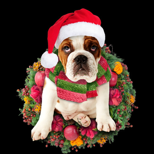 Ornament- British Bulldog Christmas Ornament, Happy Christmas Ornament, Car Ornament - Best gifts your whole family