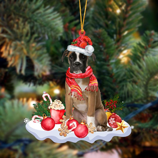 Ornament- BROWN Boxer-Better Christmas Hanging Ornament, Happy Christmas Ornament, Car Ornament - Best gifts your whole family