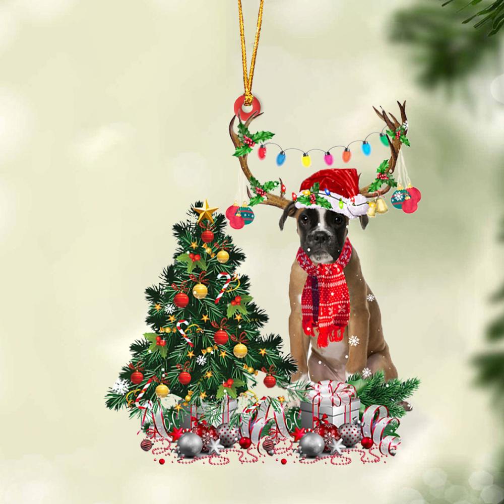 Ornament- BROWN Boxer-Christmas Tree Gift Hanging Ornament, Happy Christmas Ornament, Car Ornament - Best gifts your whole family