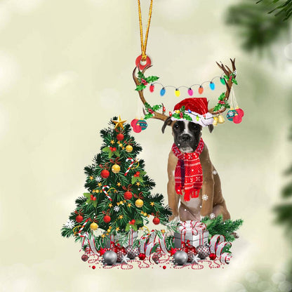 Ornament- BROWN Boxer-Christmas Tree Gift Hanging Ornament, Happy Christmas Ornament, Car Ornament - Best gifts your whole family
