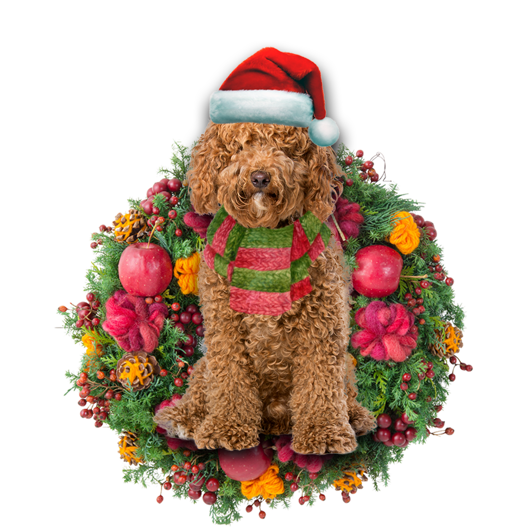 Ornament- Brown Labradoodle Christmas Ornament, Happy Christmas Ornament, Car Ornament - Best gifts your whole family