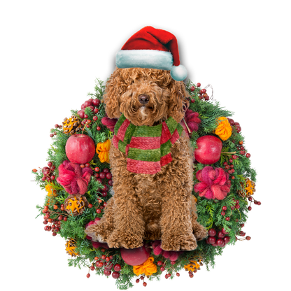 Ornament- Brown Labradoodle Christmas Ornament, Happy Christmas Ornament, Car Ornament - Best gifts your whole family