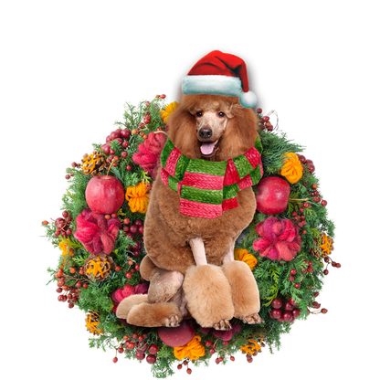 Ornament- Brown Poodle Christmas Ornament, Happy Christmas Ornament, Car Ornament - Best gifts your whole family