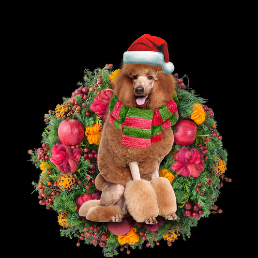 Ornament- Brown Poodle Christmas Ornament, Happy Christmas Ornament, Car Ornament - Best gifts your whole family