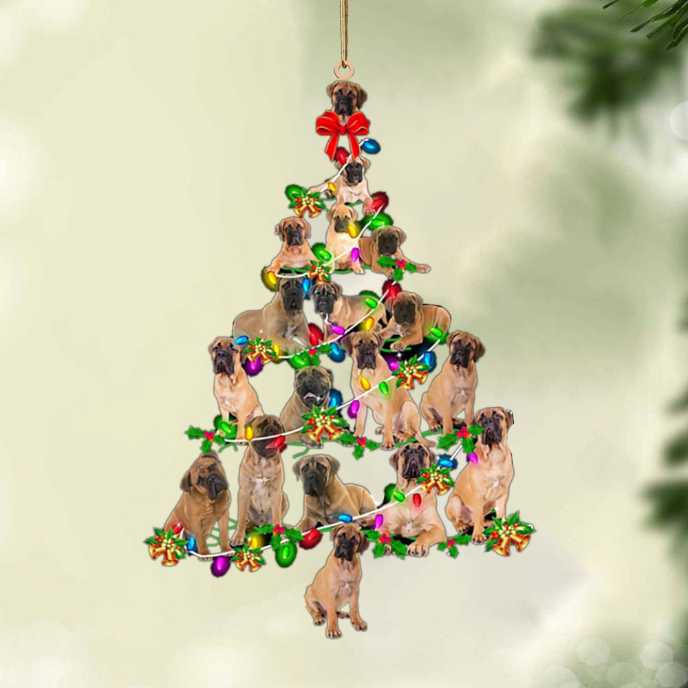 Ornament- Bullmastiff-Christmas Tree Lights-Two Sided Ornament, Happy Christmas Ornament, Car Ornament - Best gifts your whole family