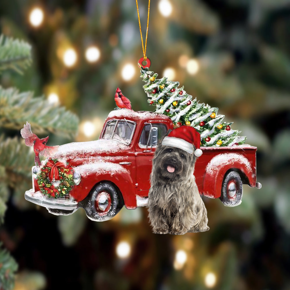 Ornament- Cairn Terrier-Cardinal & Truck Two Sided Ornament, Happy Christmas Ornament, Car Ornament - Best gifts your whole family