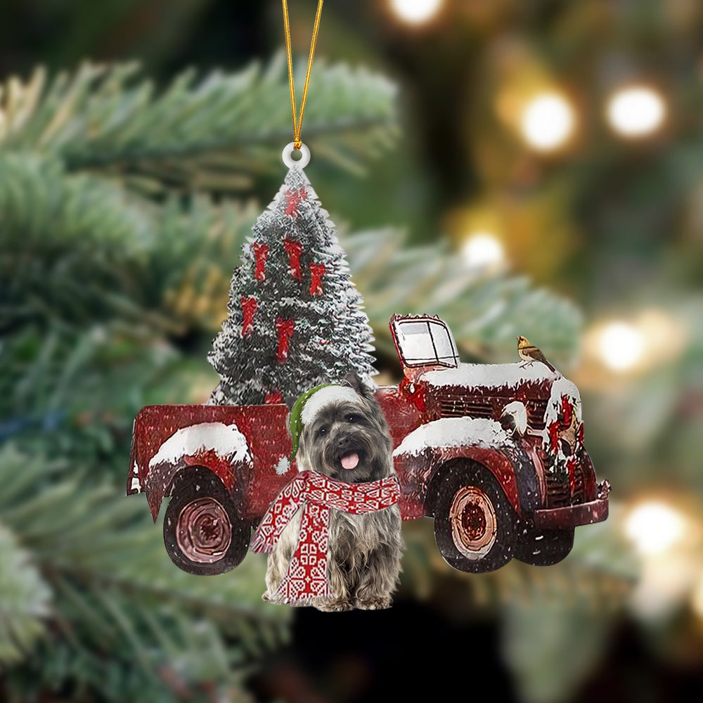 Ornament- Cairn Terrier-Christmas Truck Two Sided Ornament, Happy Christmas Ornament, Car Ornament - Best gifts your whole family