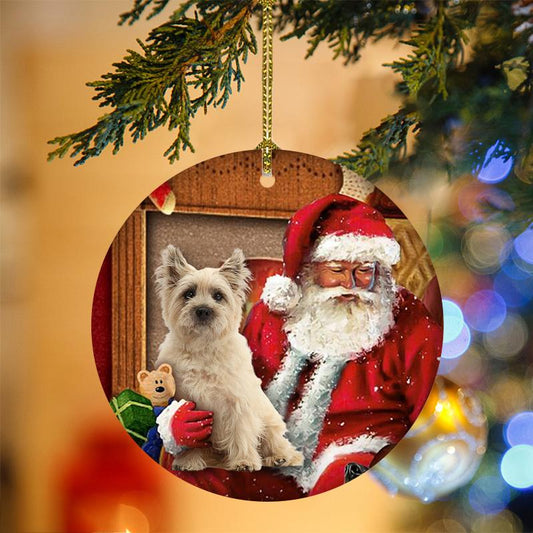 Ornament- Cairn Terrier Dog With Santa Christmas Ornament, Happy Christmas Ornament, Car Ornament - Best gifts your whole family