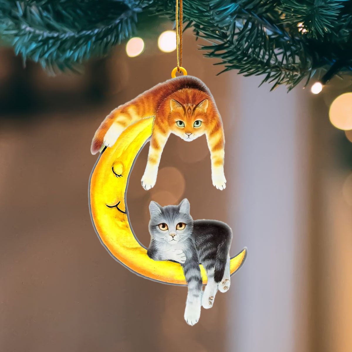 Ornament- Cat Blue Moon Hanging Ornament Dog Ornament, Car Ornament, Christmas Ornament - Best gifts your whole family