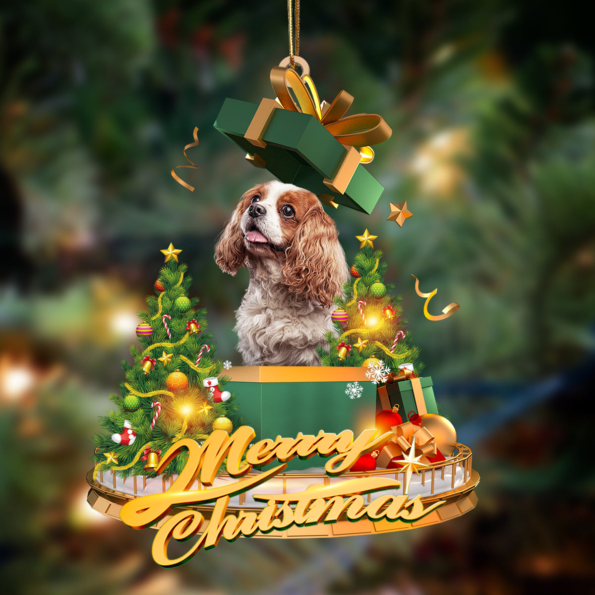 Ornament- Cavalier King Spaniel-Christmas Gifts&dogs Hanging Ornament, Happy Christmas Ornament, Car Ornament - Best gifts your whole family
