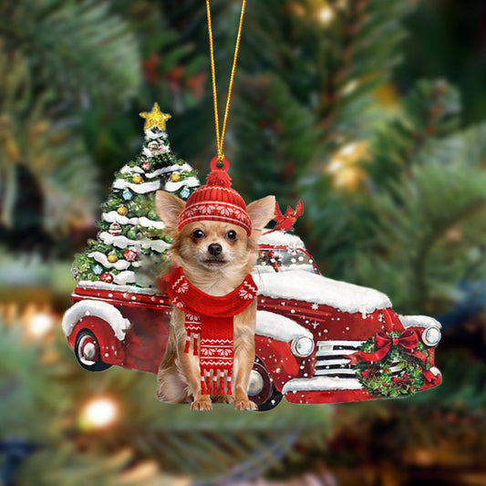 Ornament- Chihuahua 3-Christmas Car Two Sided Ornament, Happy Christmas Ornament, Car Ornament - Best gifts your whole family