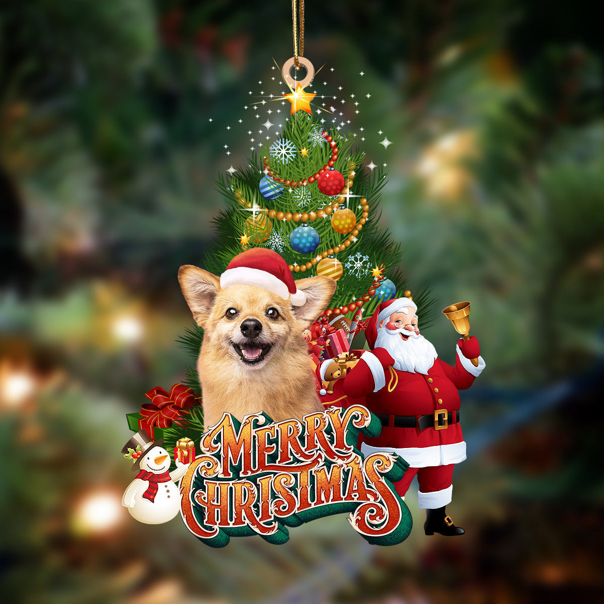 Ornament- Chihuahua 4-Christmas Tree&Dog Hanging Ornament, Happy Christmas Ornament, Car Ornament - Best gifts your whole family