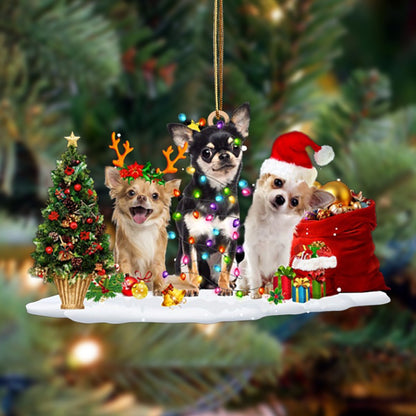 Ornament- Chihuahua-Christmas Dog Friends Hanging Ornament, Happy Christmas Ornament, Car Ornament - Best gifts your whole family