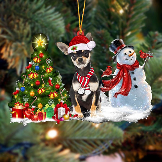 Ornament- Chihuahua Christmas Snow Hanging Ornament Dog Ornament, Car Ornament, Christmas Ornament - Best gifts your whole family