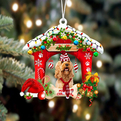 Ornament- Cockapoo 2-Christmas House Two Sided Ornament, Happy Christmas Ornament, Car Ornament - Best gifts your whole family