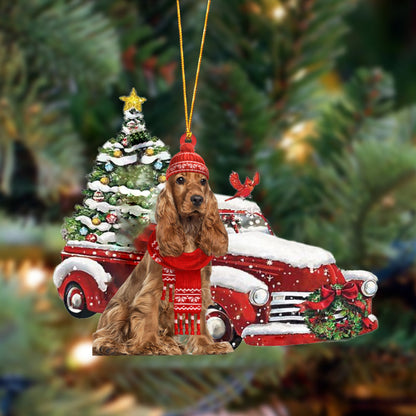 Ornament- Cocker Spaniel 2-Christmas Car Two Sided Ornament, Happy Christmas Ornament, Car Ornament - Best gifts your whole family