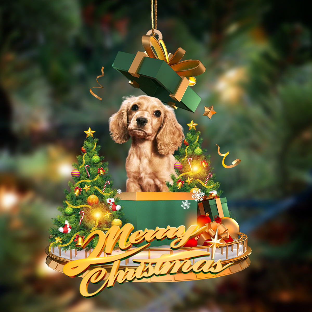 Ornament- Cocker spaniel 2-Christmas Gifts&dogs Hanging Ornament, Happy Christmas Ornament, Car Ornament - Best gifts your whole family