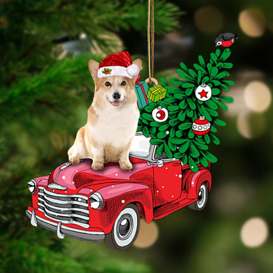 Ornament- Corgi-Pine Truck Hanging Ornament, Happy Christmas Ornament, Car Ornament - Best gifts your whole family