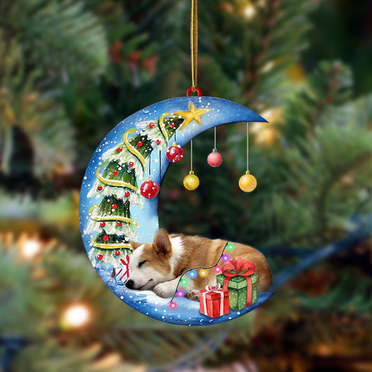 Ornament- Corgi-Sleep On The Moon Christmas Two Sided Ornament, Happy Christmas Ornament, Car Ornament - Best gifts your whole family