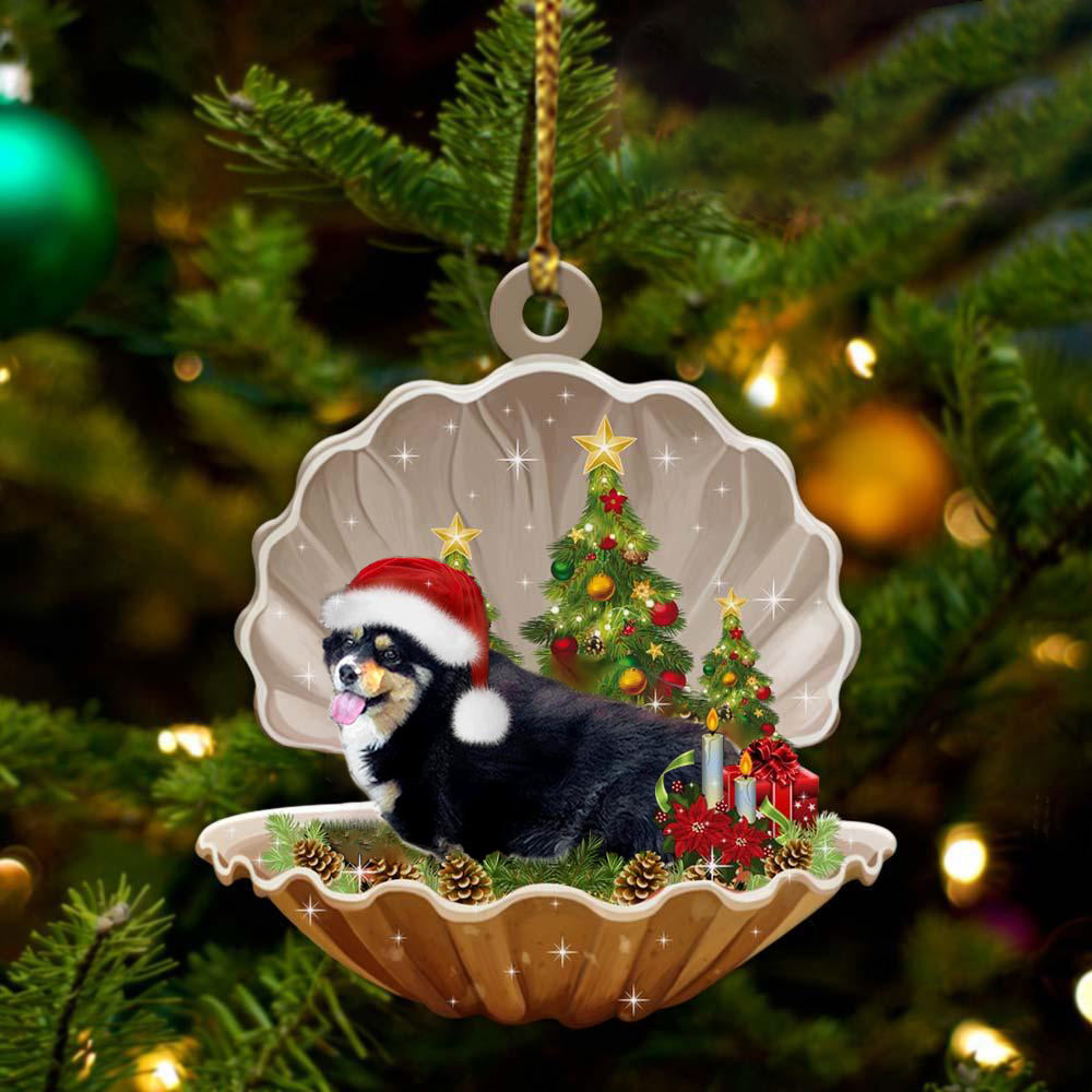 Ornament- Corgi2-Sleeping Pearl in Christmas Two Sided Ornament, Happy Christmas Ornament, Car Ornament - Best gifts your whole family