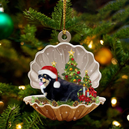 Ornament- Corgi2-Sleeping Pearl in Christmas Two Sided Ornament, Happy Christmas Ornament, Car Ornament - Best gifts your whole family