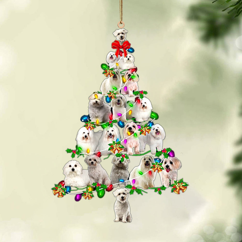 Ornament- Coton De Tulear-Christmas Tree Lights-Two Sided Ornament, Happy Christmas Ornament, Car Ornament - Best gifts your whole family