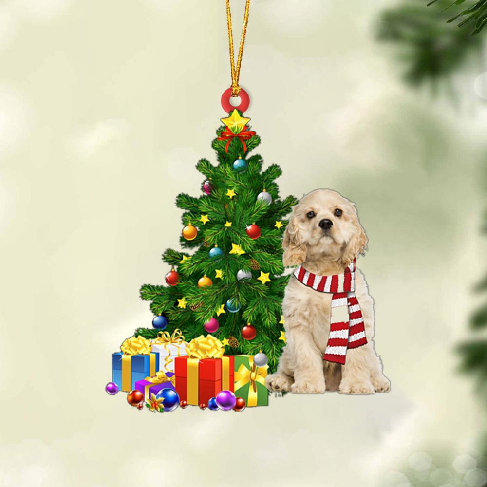 Ornament- CREAM American Cocker Spaniel-Christmas Star Hanging Ornament, Christmas Ornament, Car Ornament - Best gifts your whole family