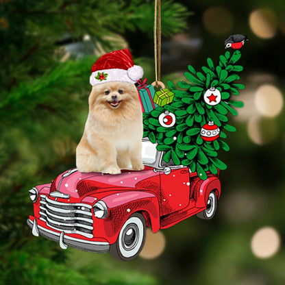 Ornament- CREAM Pomeranian-Pine Truck Hanging Ornament, Happy Christmas Ornament, Car Ornament - Best gifts your whole family