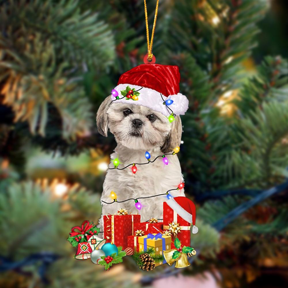 Ornament- CREAM Shih Tzu-Dog Be Christmas Tree Hanging Ornament, Happy Christmas Ornament, Car Ornament - Best gifts your whole family