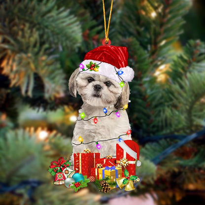 Ornament- CREAM Shih Tzu-Dog Be Christmas Tree Hanging Ornament, Happy Christmas Ornament, Car Ornament - Best gifts your whole family
