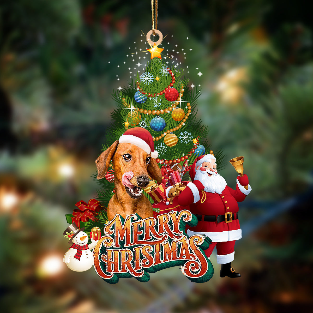 Ornament- Dachshund 14-Christmas Tree&Dog Hanging Ornament, Happy Christmas Ornament, Car Ornament - Best gifts your whole family