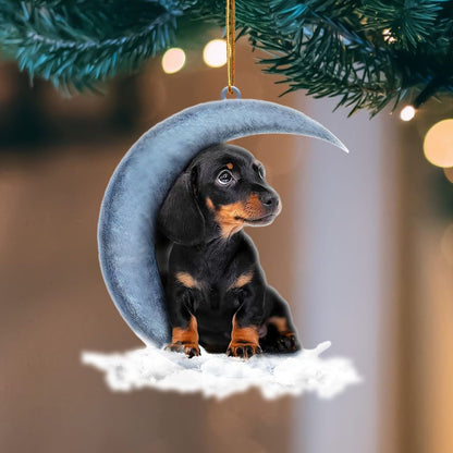Ornament- Dachshund Blue Moon Hanging Ornament Dog Ornament, Car Ornament, Christmas Ornament - Best gifts your whole family