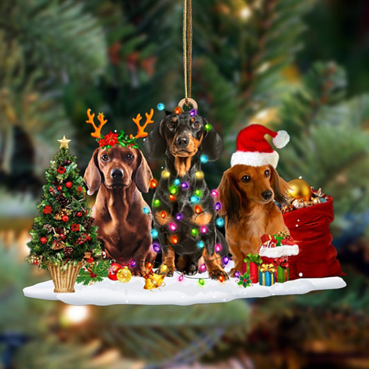 Ornament- Dachshund-Christmas Dog Friends Hanging Ornament, Happy Christmas Ornament, Car Ornament - Best gifts your whole family