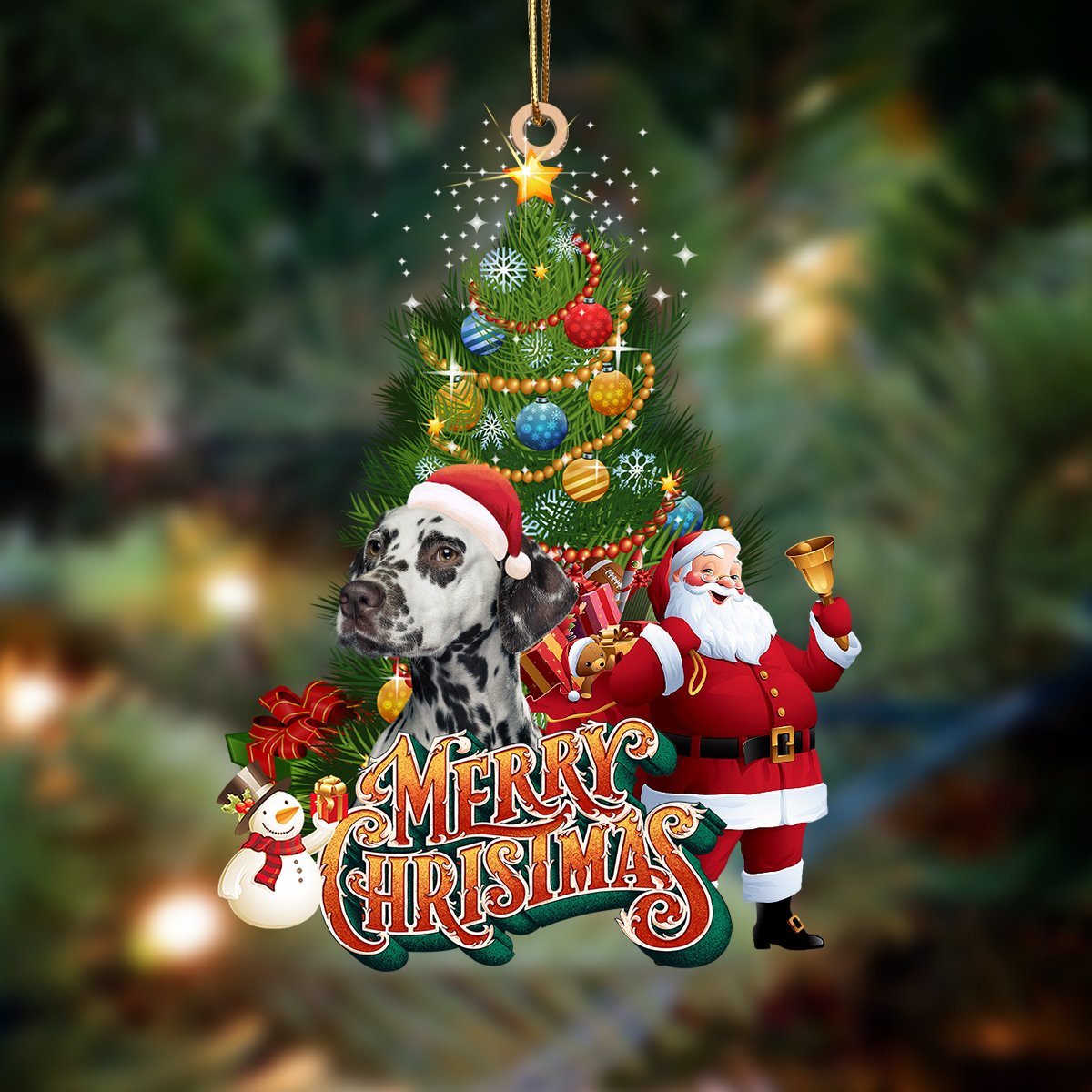 Ornament- Dalmatian 2-Christmas Tree&Dog Hanging Ornament, Happy Christmas Ornament, Car Ornament - Best gifts your whole family