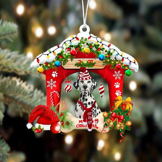 Ornament- Dalmatian-Christmas House Two Sided Ornament, Happy Christmas Ornament, Car Ornament - Best gifts your whole family